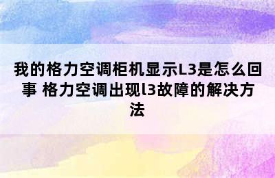 我的格力空调柜机显示L3是怎么回事 格力空调出现l3故障的解决方法